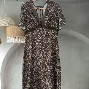 Floral Brown Maxi Dress